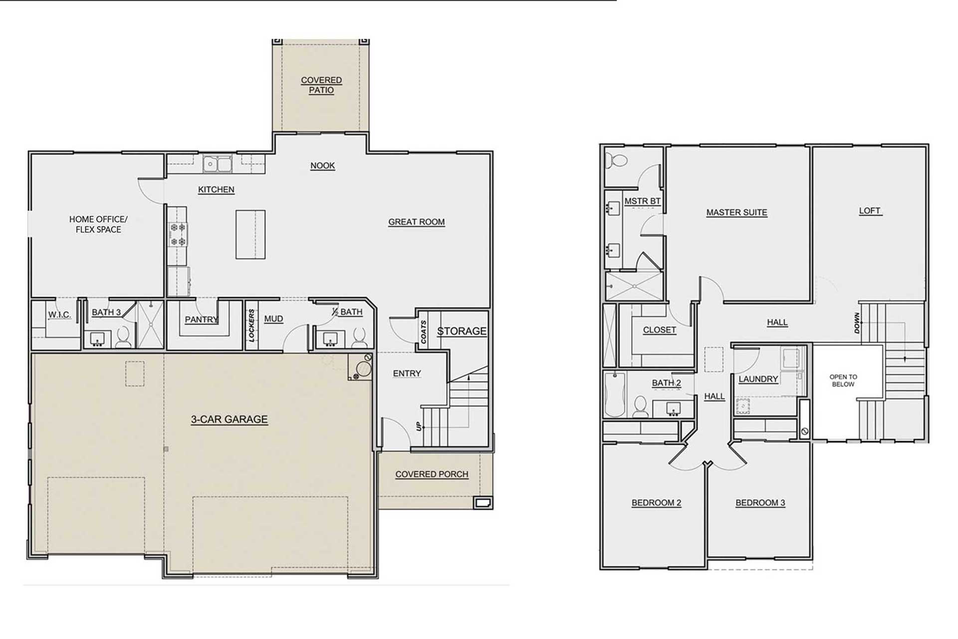 Augustine floor plan rendering property of Core Homes Chattanooga builder