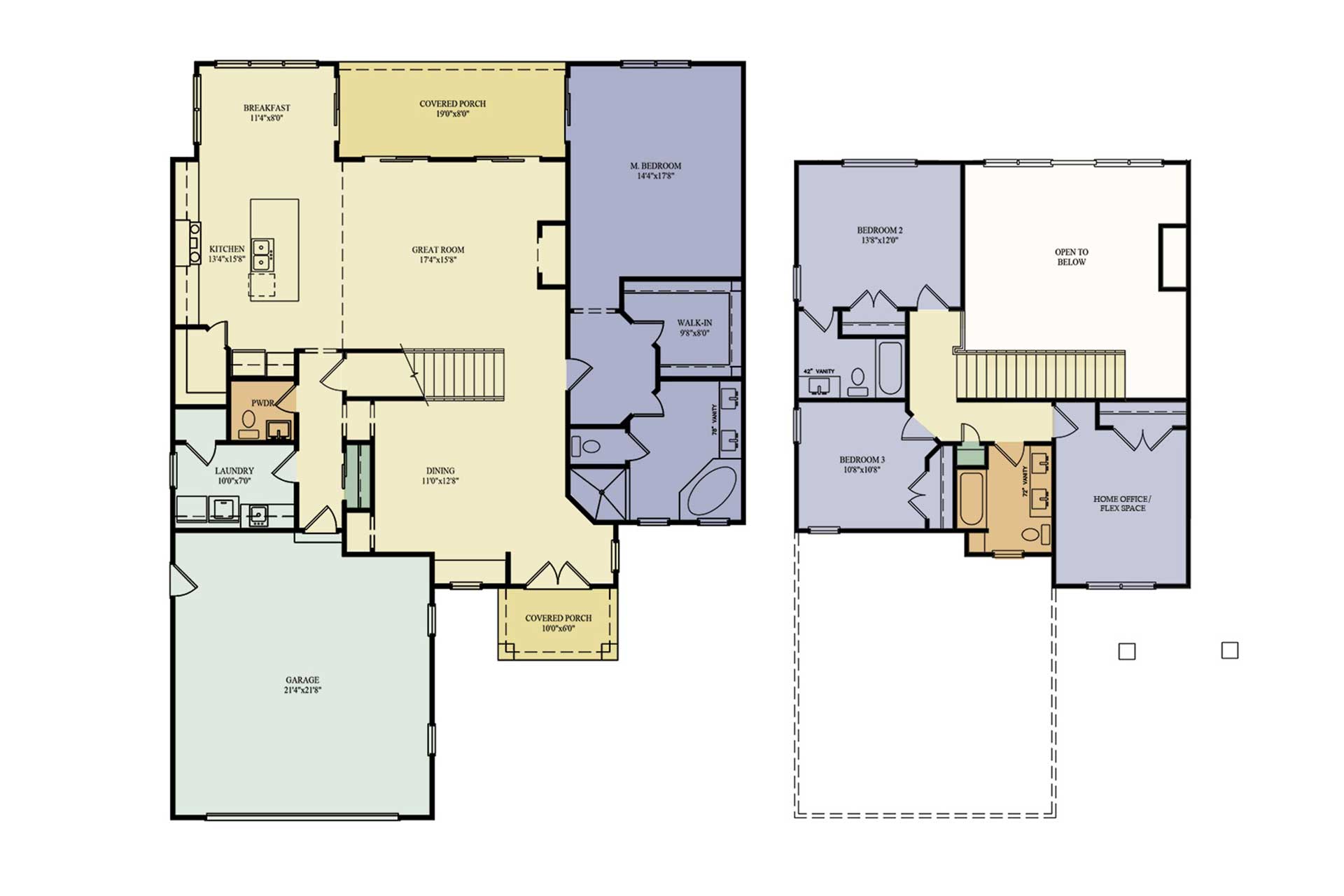Calloway floor plan rendering property of Core Homes Chattanooga Builder