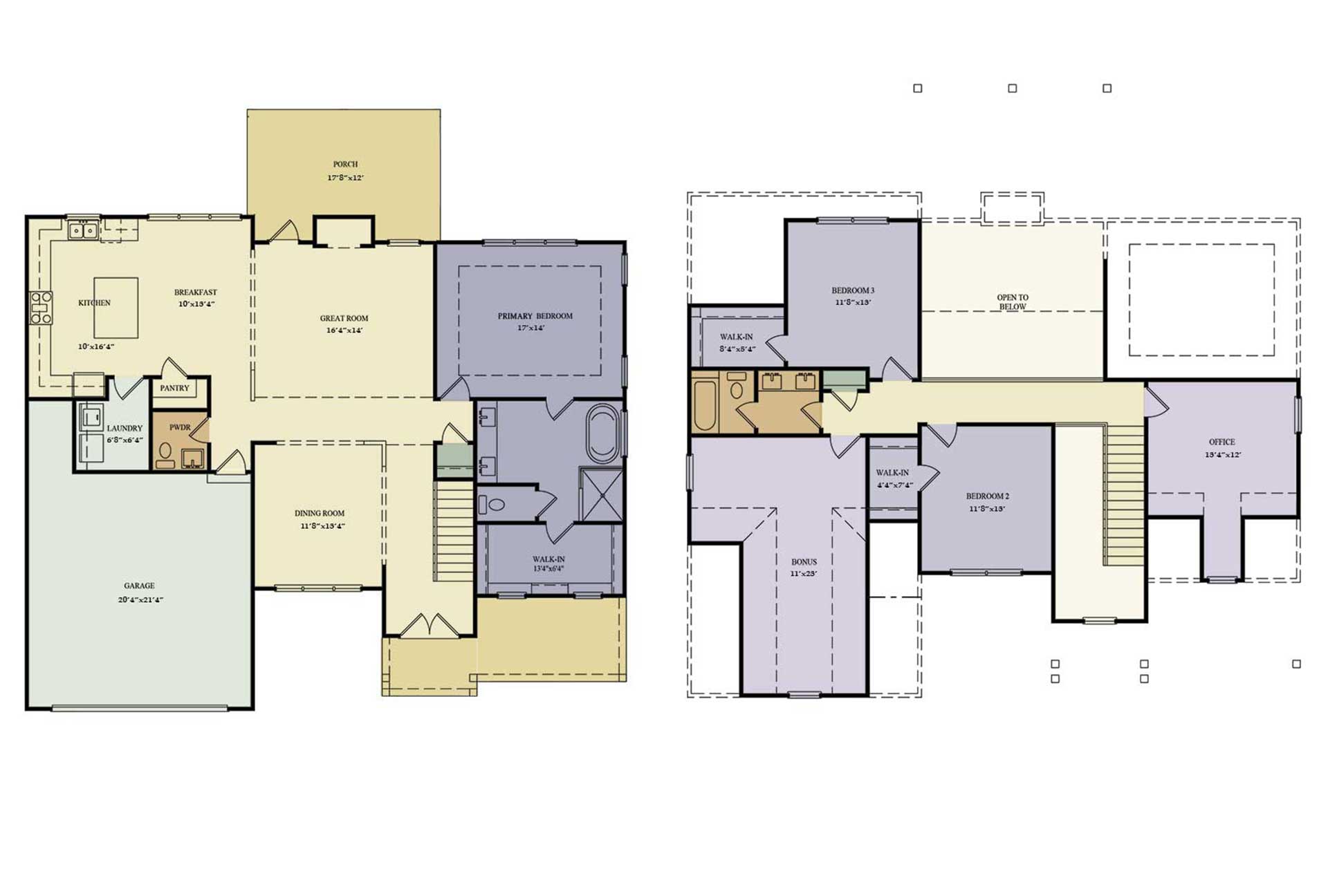 Juniper floor plan rendering Core Homes Chattanooga builder