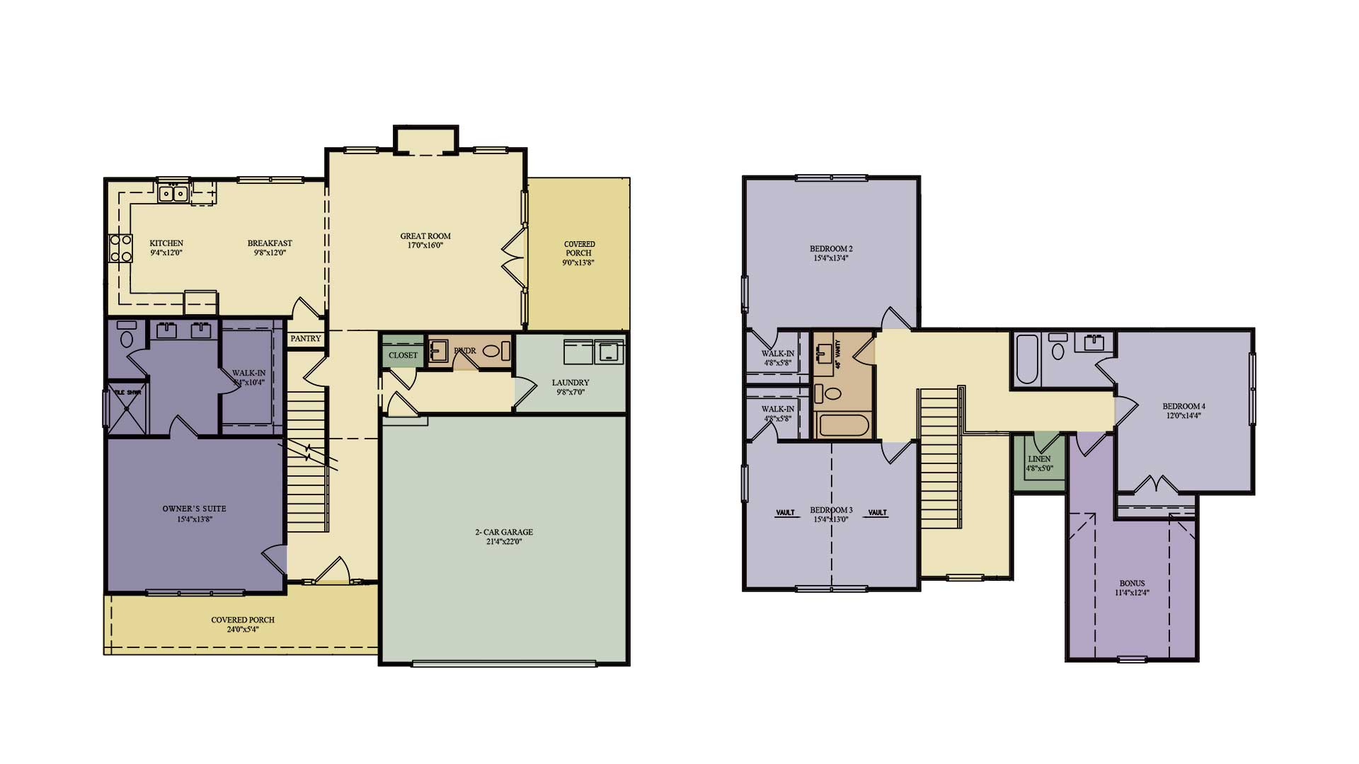 Primrose floor plan rendering Core Home Chattanooga builder