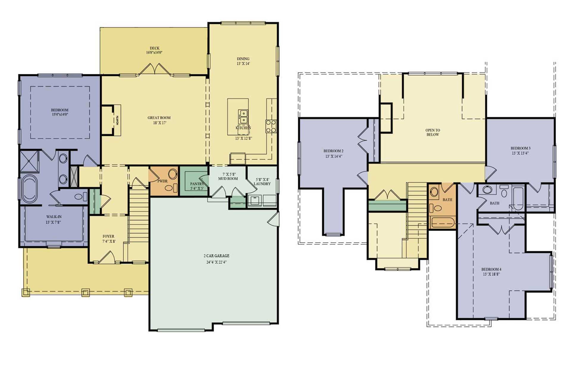 Sweetbay floor plan rendering Core Homes Chattanooga builder