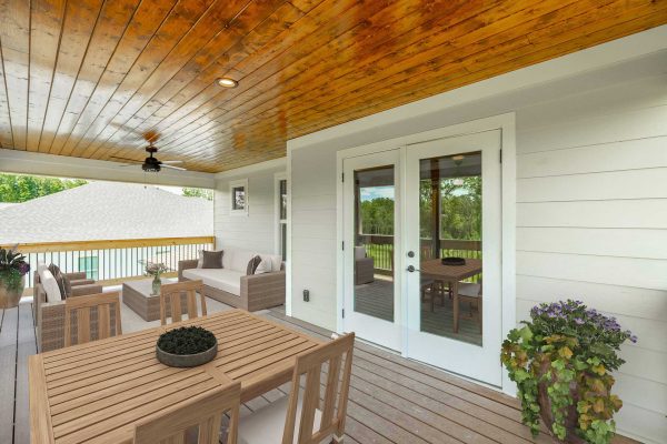 outdoor living area covered deck new home gallery