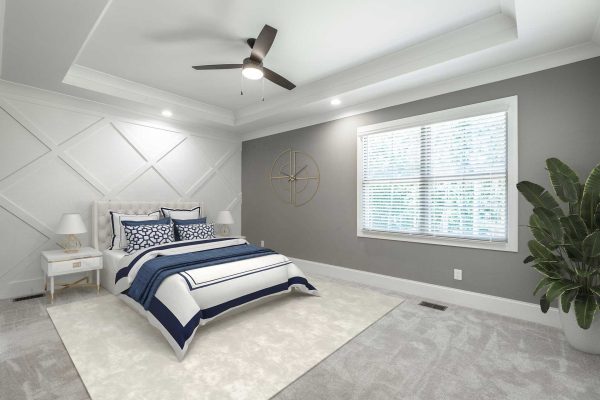 bedroom with accent wall