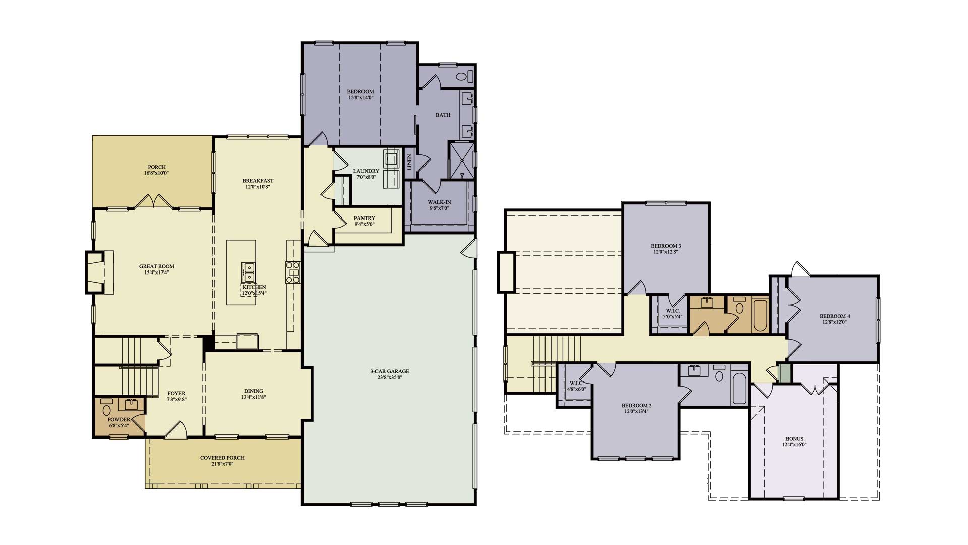 Magnolia floor plan rendering Core Homes Chattanooga builder
